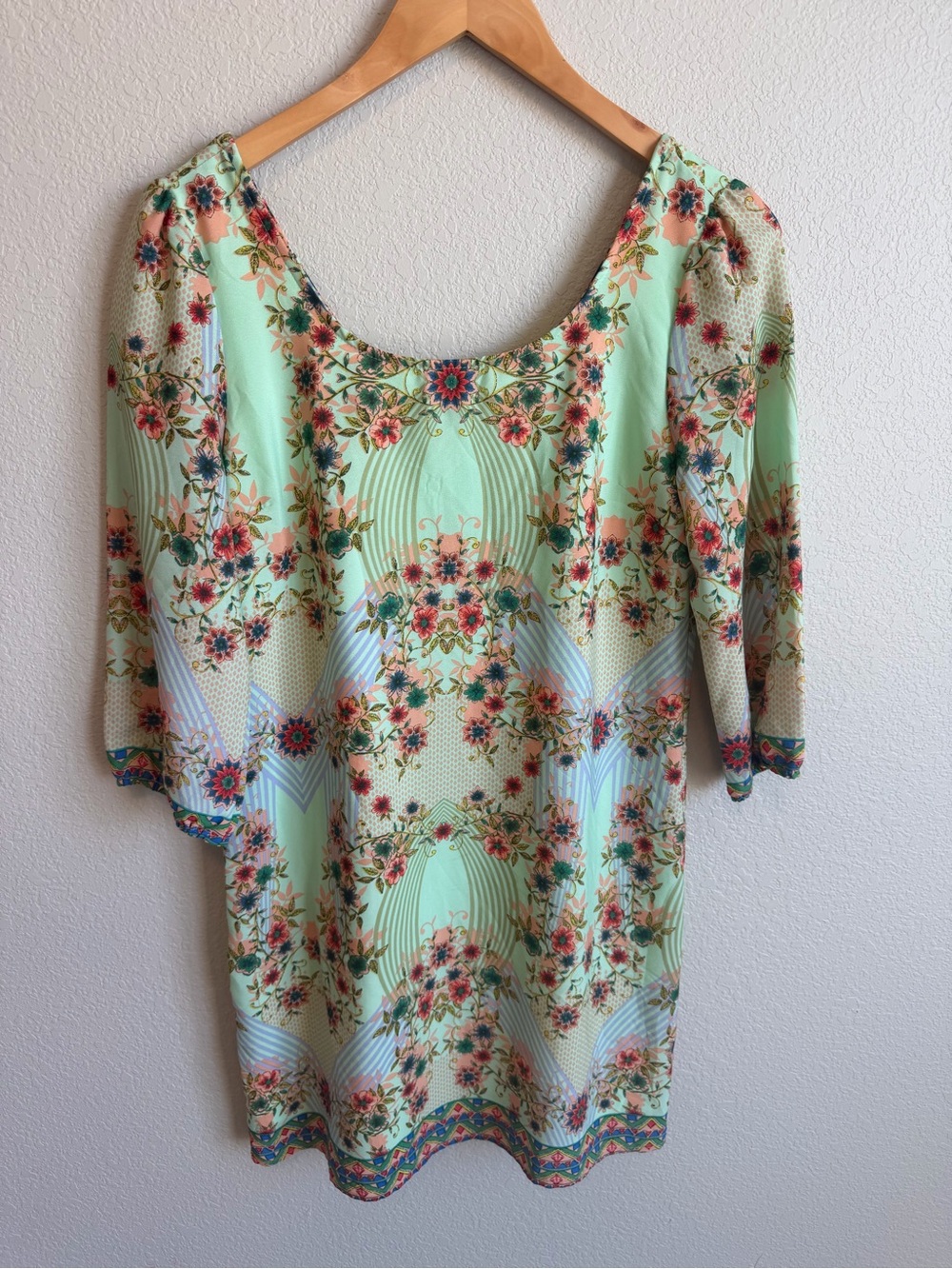 Pink Owl Mint Green Floral Dress